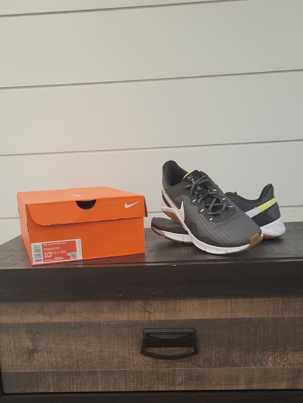 Nike Gray Running Shoes with Lime Accents